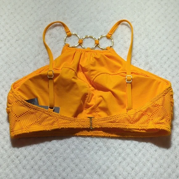 Vince Camuto Crochet High Neck Ring Bikini Top - Picture 4 of 6